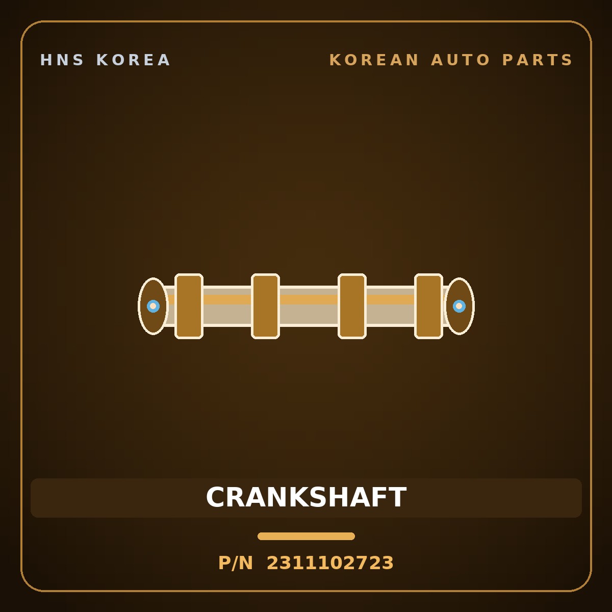 Genuine Mobis CRANKSHAFT 2311102723 for Morning 2006 HNS Parts Korea