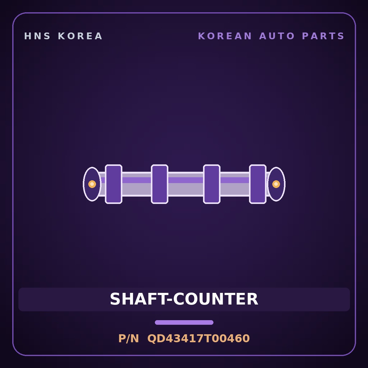 Genuine Mobis SHAFT-COUNTER QD43417T00460 for Express 2010 HNS Parts Korea