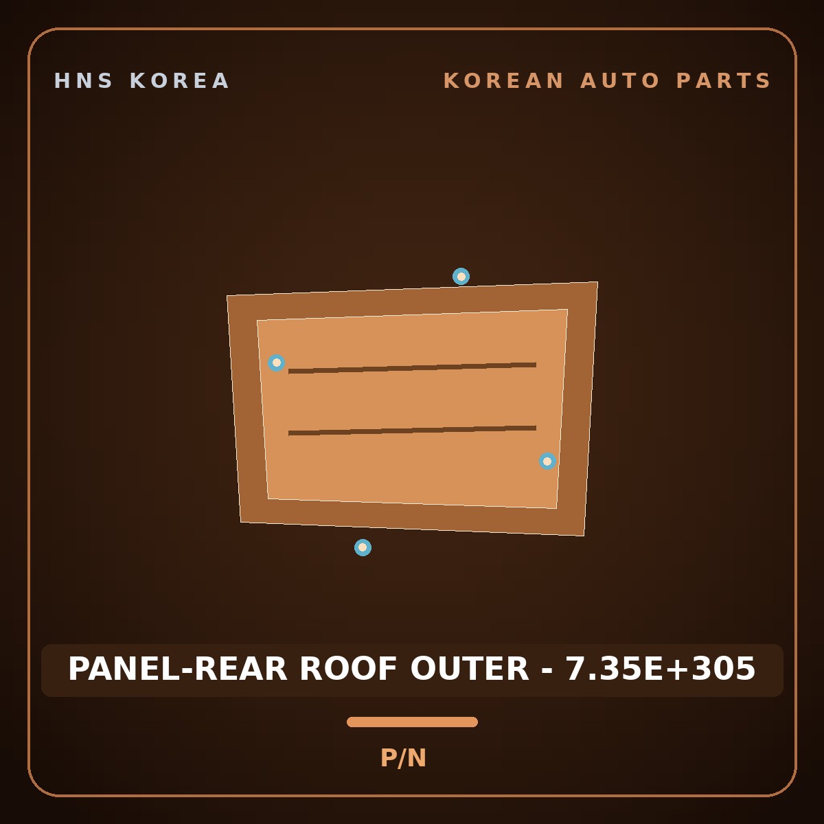 Genuine Mobis PANEL-REAR ROOF OUTER - 7.35E+305  for Express 2019 HNS Parts Korea