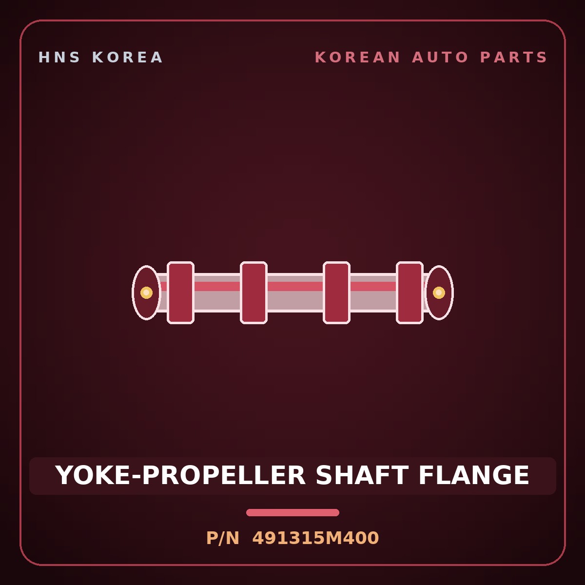 Genuine Mobis YOKE-PROPELLER SHAFT FLANGE 491315M400 for Mighty 2008 HNS Parts Korea