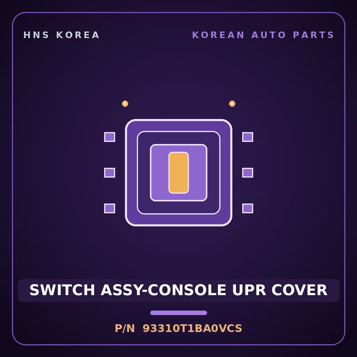 Genuine Mobis SWITCH ASSY-CONSOLE UPR COVER 93310T1BA0VCS for G80 2023 HNS Parts Korea