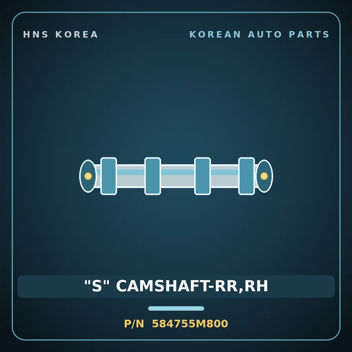 Genuine Mobis "S" CAMSHAFT-RR,RH 584755M800 for Mighty 2015 HNS Parts Korea