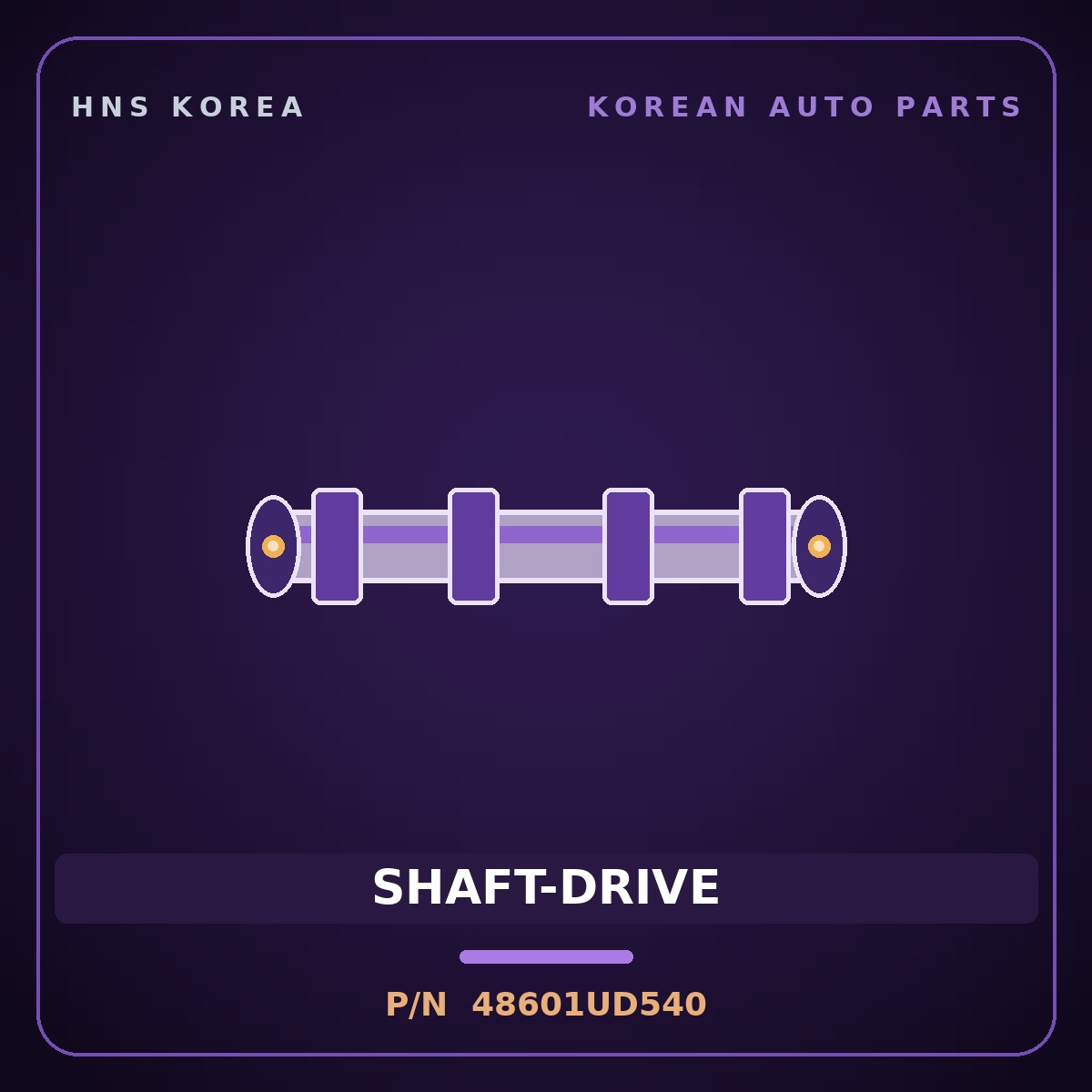 Genuine Mobis SHAFT-DRIVE 48601UD540 for Mighty 2015 HNS Parts Korea