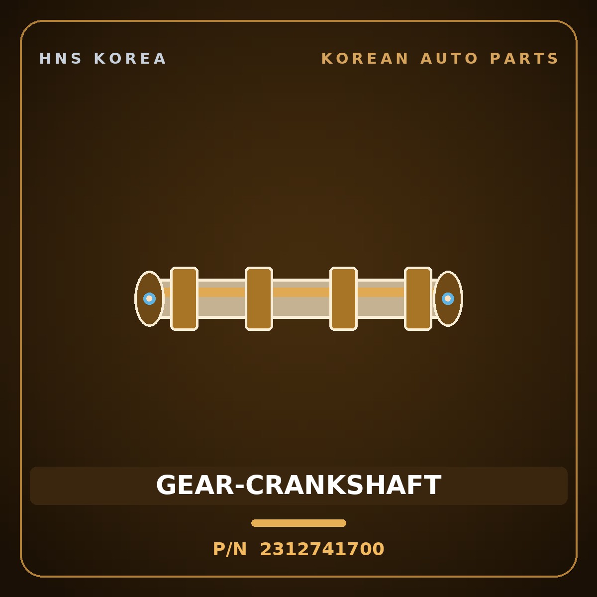 Genuine Mobis GEAR-CRANKSHAFT 2312741700 for County 1998 HNS Parts Korea
