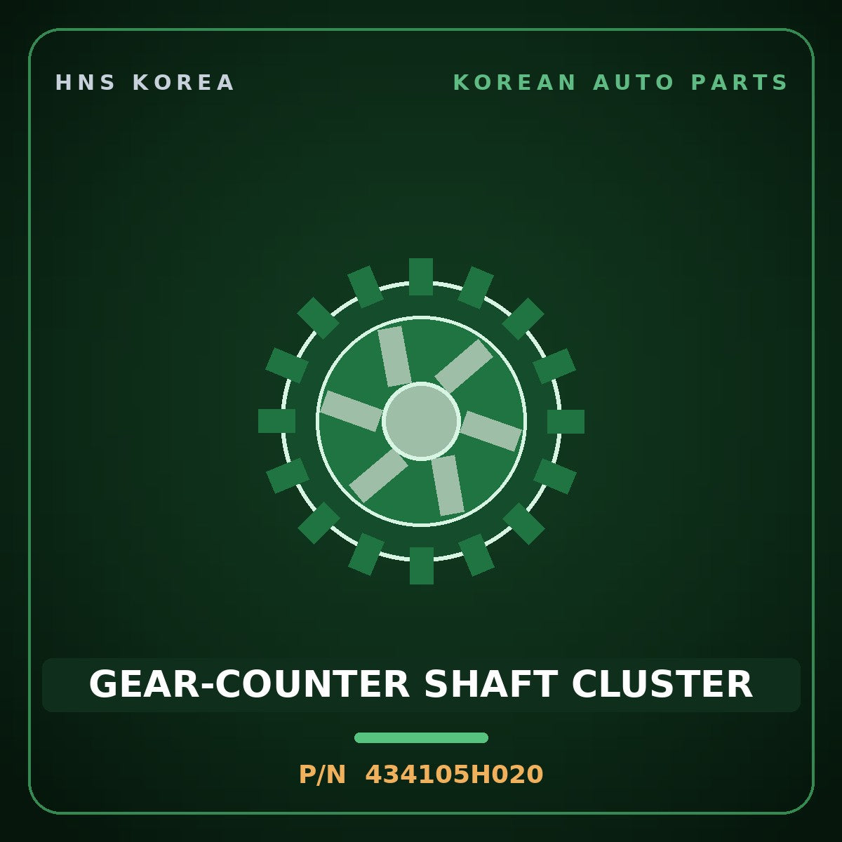 Genuine Mobis GEAR-COUNTER SHAFT CLUSTER 434105H020 for County 1998 HNS Parts Korea