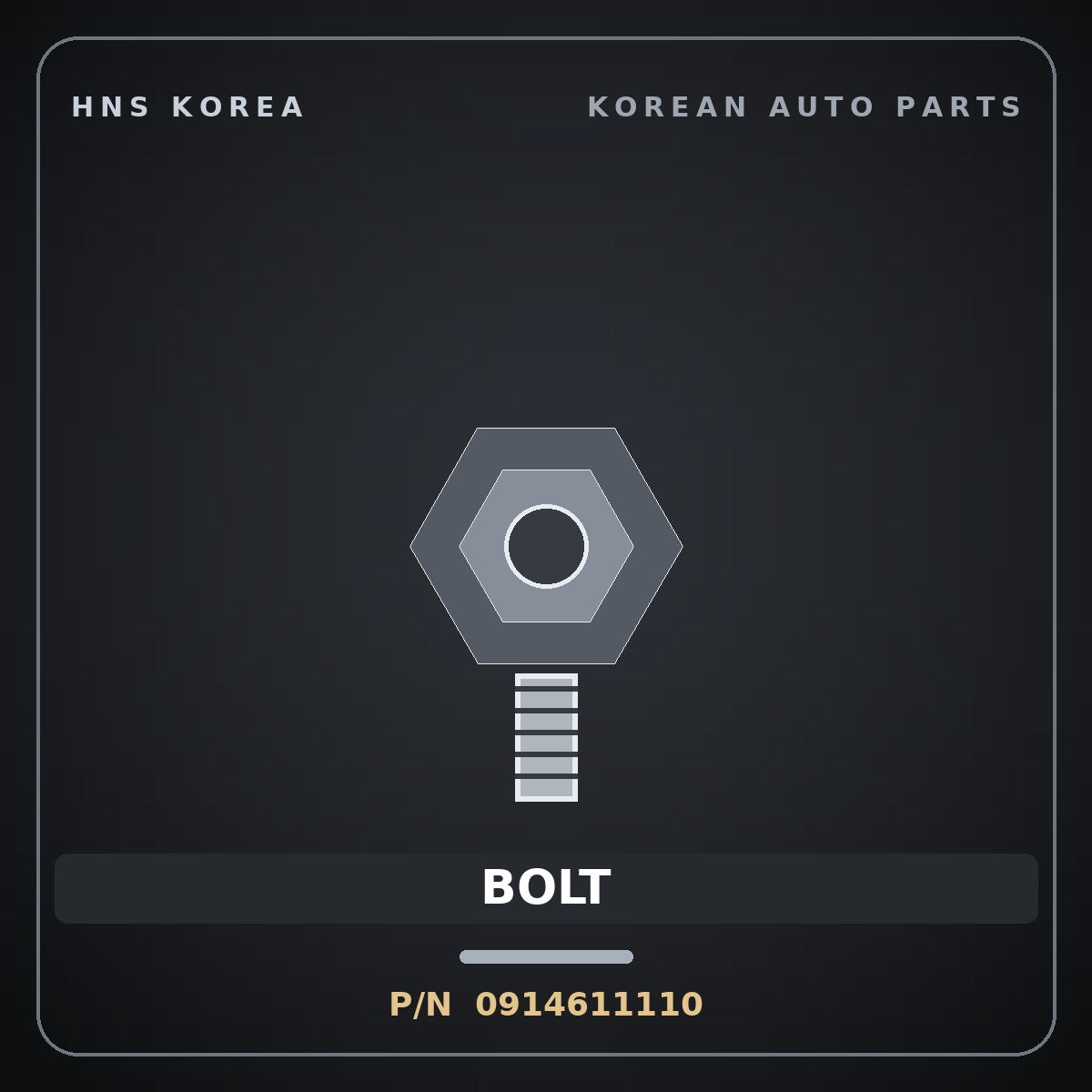 Genuine Mobis DRIVER-SCREW 0914611110 Hyundai Kia part HNS Korea